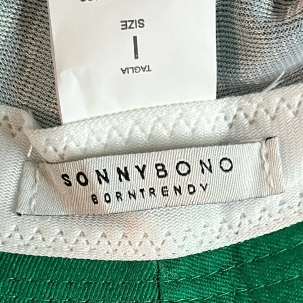 Sonny Bono Green Bucket Hat - 100% Cotton Casual Style